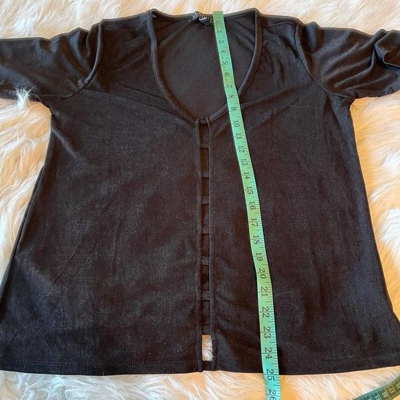 Eloquii Black Top Shirt Blouse Short Sleeve‎ Sheer Cutouts Size Women 14/16 NWT - Picture 10 of 10
